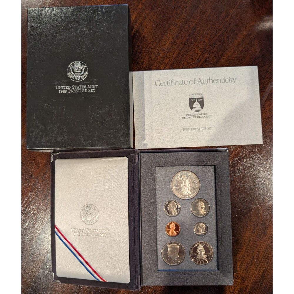 1989 U.S.Mint Prestige Proof Set–Congressional Bicentennial Silver & Half Dollar